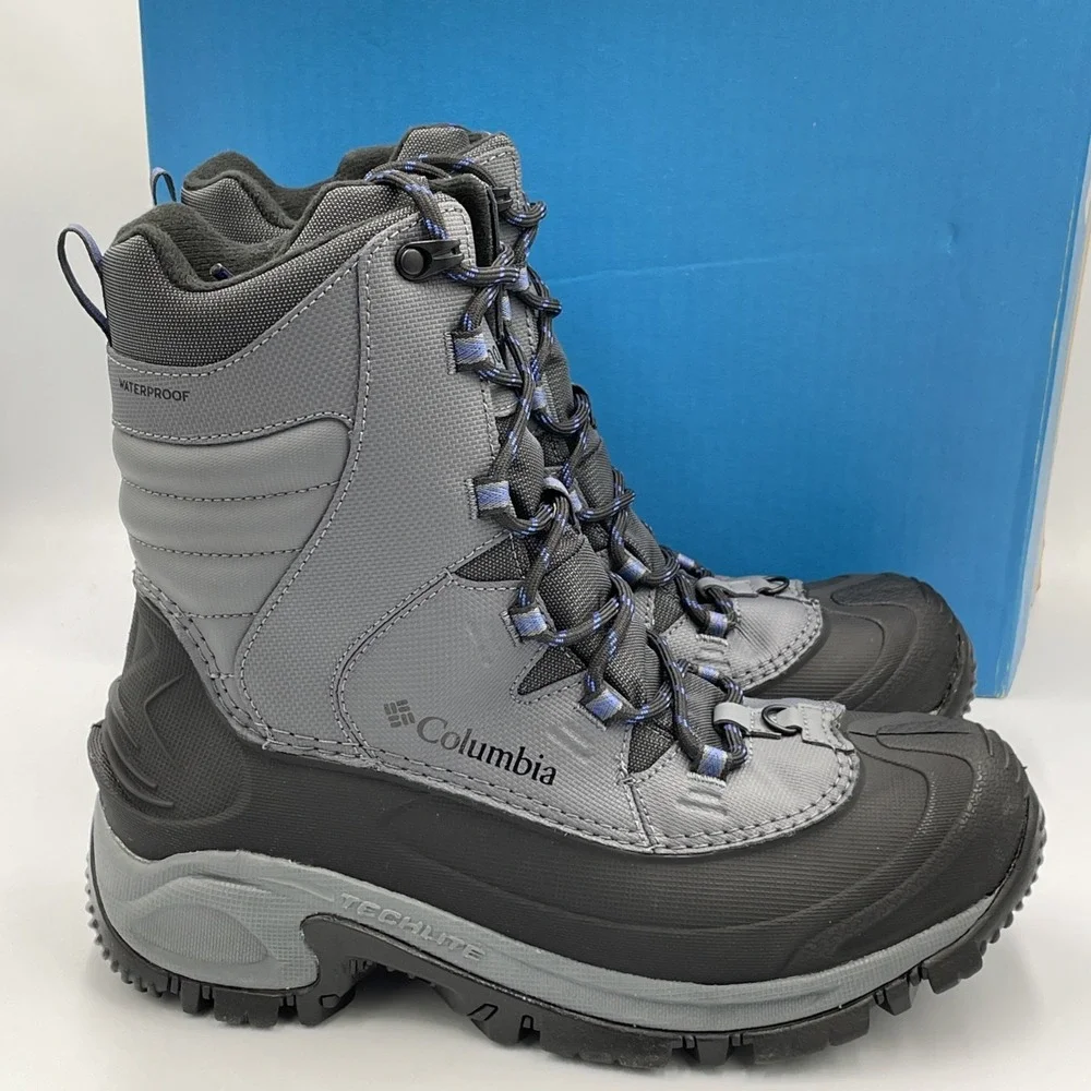 COLUMBIA BUGABOOT III Waterproof Winter Boots Grey 200G Insulation Mens Sz 8.5